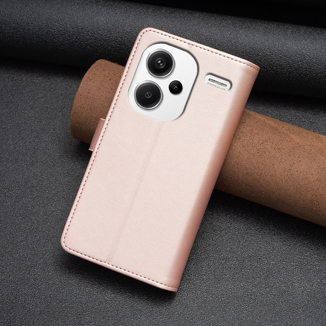 Xiaomi Redmi Note 13 Pro+ 5G Leather Flip Wallet Phone Case with 9 Card Slots, Zipper Compartment, and Adjustable Stand