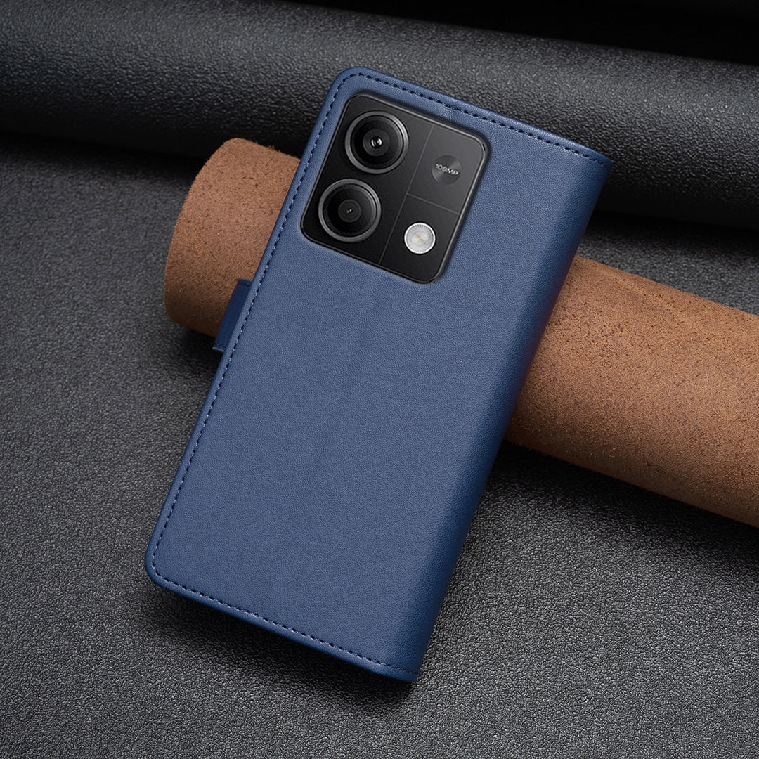 Xiaomi Redmi Note 13 Leather Flip Wallet Phone Case with 9 Card Slots, Zipper Compartment, and Adjustable Stand