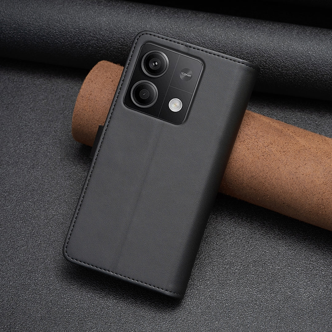 Xiaomi Redmi Note 13 Leather Flip Wallet Phone Case with 9 Card Slots, Zipper Compartment, and Adjustable Stand