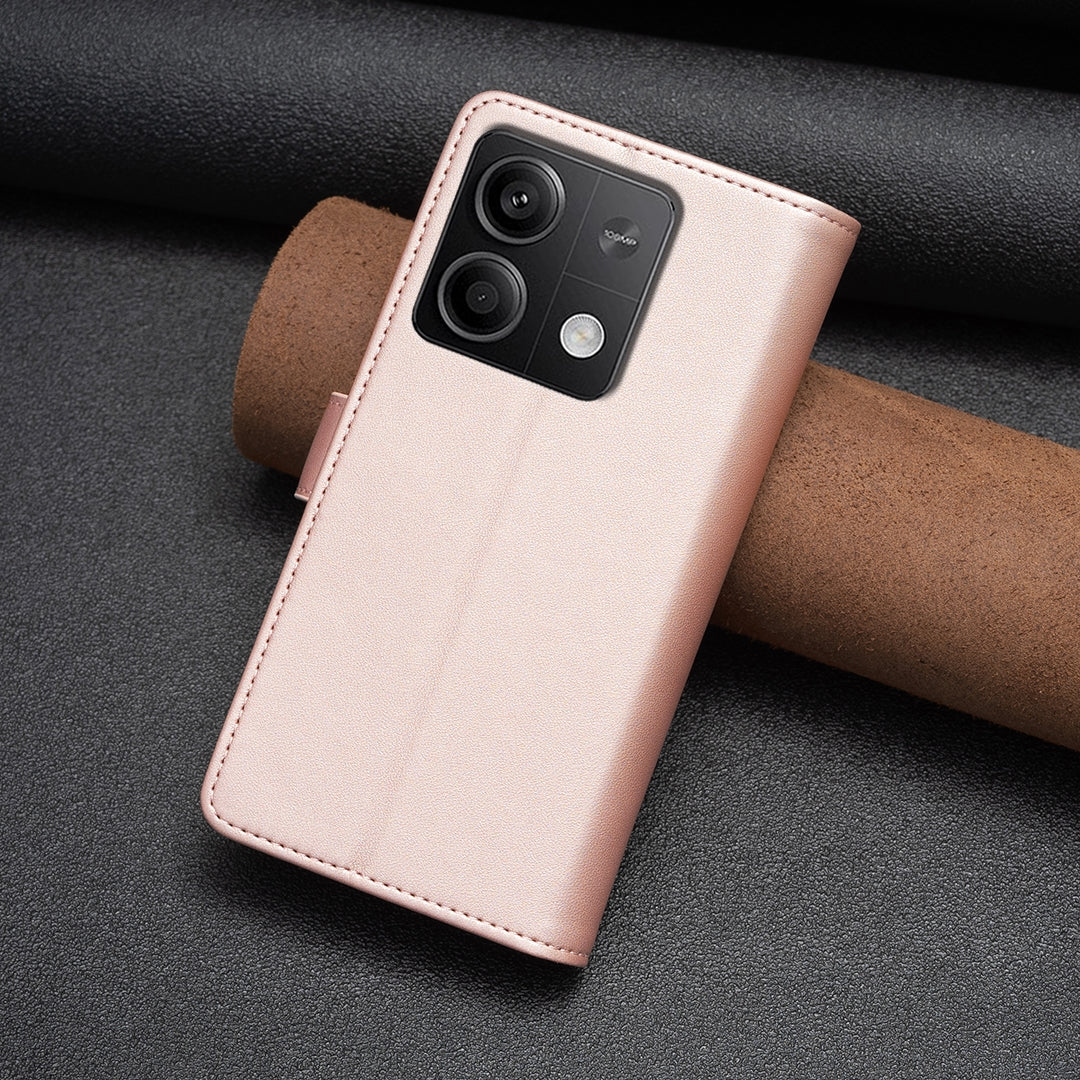 Xiaomi Redmi Note 13 Leather Flip Wallet Phone Case with 9 Card Slots, Zipper Compartment, and Adjustable Stand