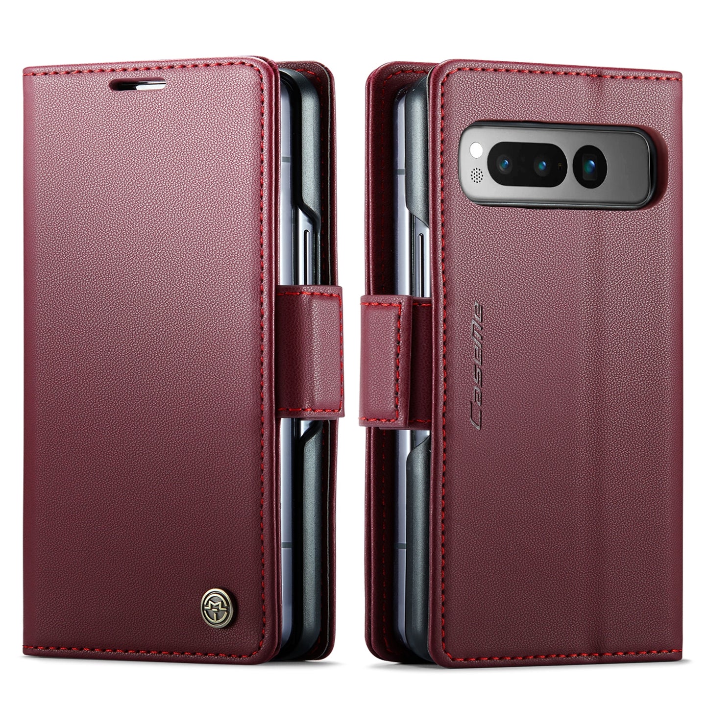 Google Pixel Fold Leather Wallet Case - RFID Blocking, Stand Function, Card Slots