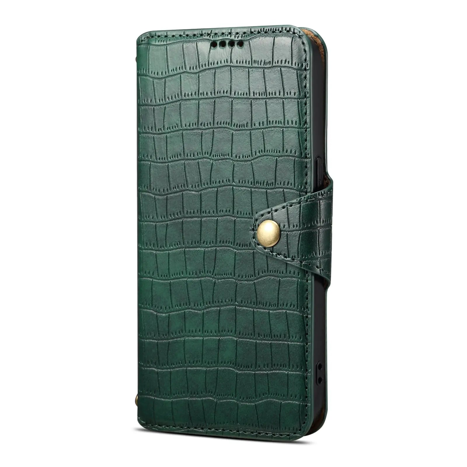 Google Pixel 6 Pro Denior Leather Case - Crocodile Texture with Oil Edge, Wallet & Kickstand Features-buycases.co.uk