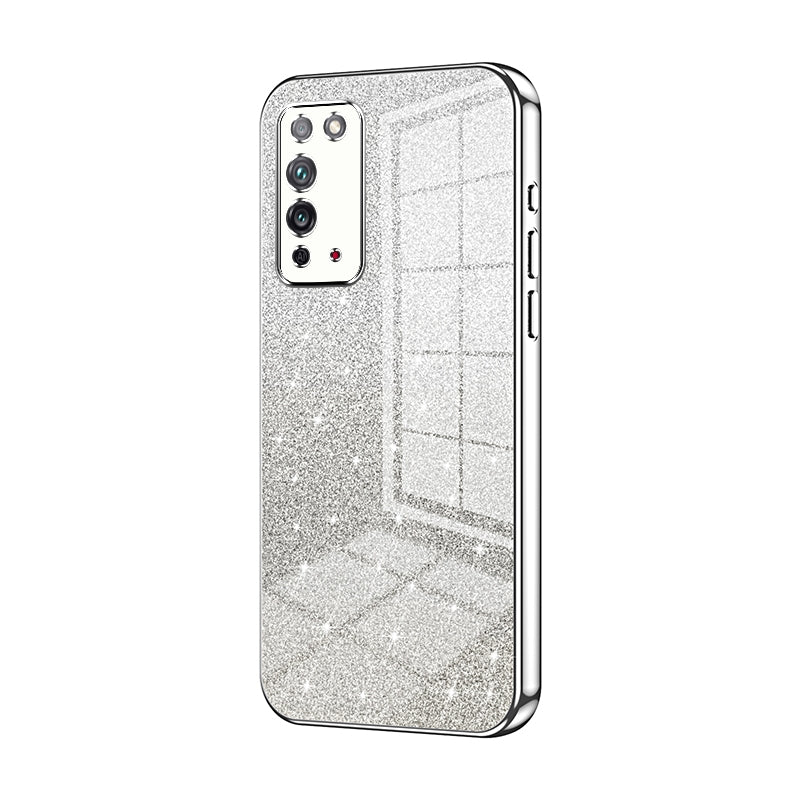 Honor X10 Luxury Glitter Gradient Powder Electroplated Case with Advanced Protection and Style