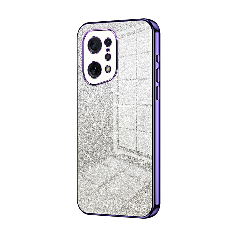 OPPO Find X5 Luxury Glitter Gradient Powder Electroplated Case with Advanced Protection and Style
