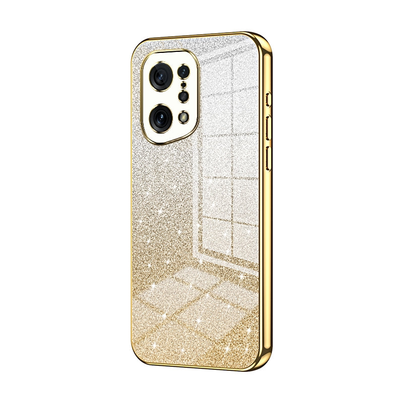OPPO Find X5 Luxury Glitter Gradient Powder Electroplated Case with Advanced Protection and Style