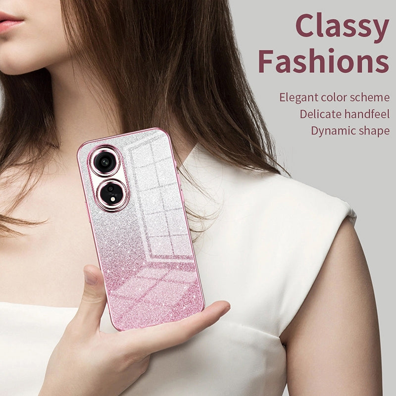 OPPO Find X5 Luxury Glitter Gradient Powder Electroplated Case with Advanced Protection and Style