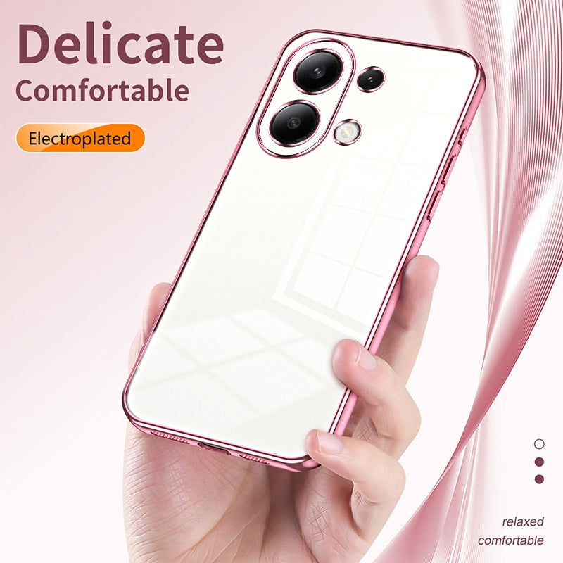 Xiaomi Redmi Note 13 4G Case - Transparent Plating & Precision Hole Design for Luxury and Protection-buycases.co.uk