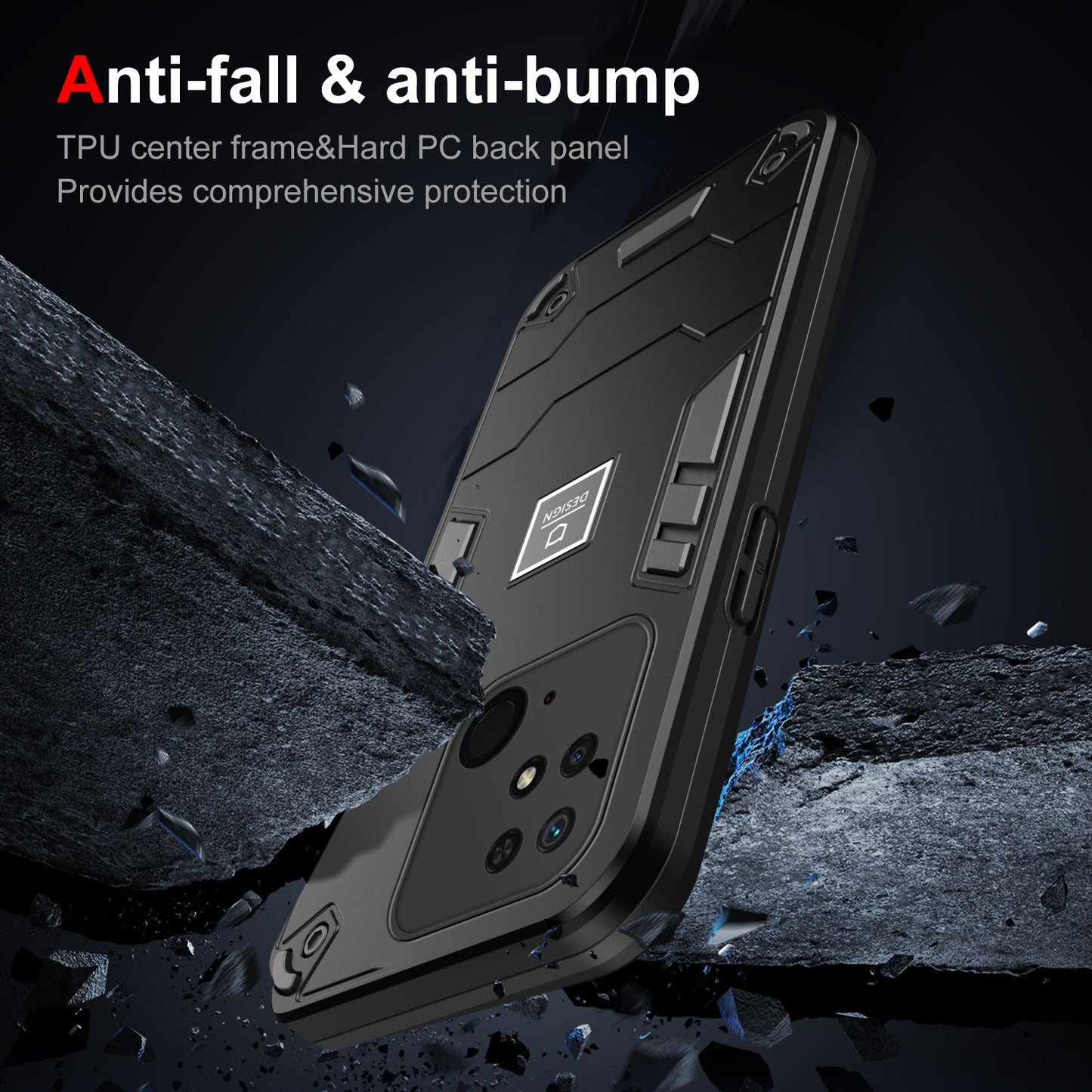 Xiaomi Redmi 10C Shockproof Case - Durable TPU+PC Material, Lightweight, Anti-Fall and Anti-Bump Design, Fashionable Phone Protection-buycases.co.uk