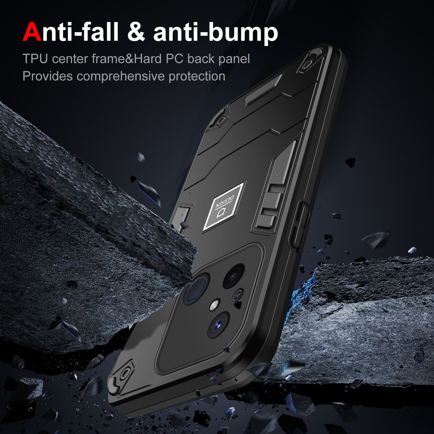 Xiaomi Redmi 12C Shockproof Case - Durable TPU+PC Material, Lightweight, Anti-Fall and Anti-Bump Design, Fashionable Phone Protection-buycases.co.uk