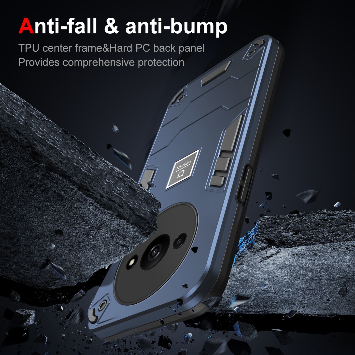 Xiaomi Redmi A3 Shockproof Case - Durable TPU+PC Material, Lightweight, Anti-Fall and Anti-Bump Design, Fashionable Phone Protection-buycases.co.uk