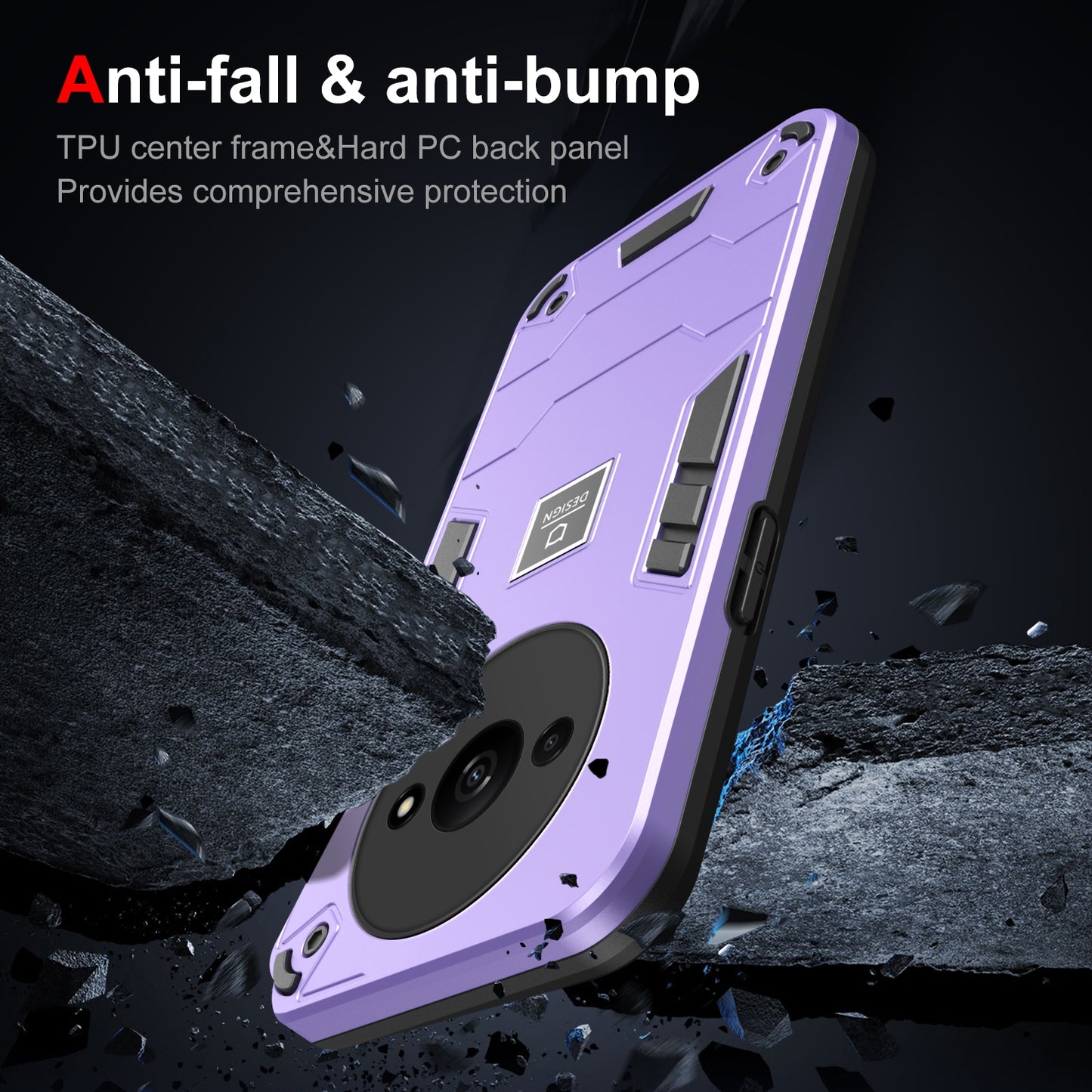 Xiaomi Redmi A3 Shockproof Case - Durable TPU+PC Material, Lightweight, Anti-Fall and Anti-Bump Design, Fashionable Phone Protection-buycases.co.uk