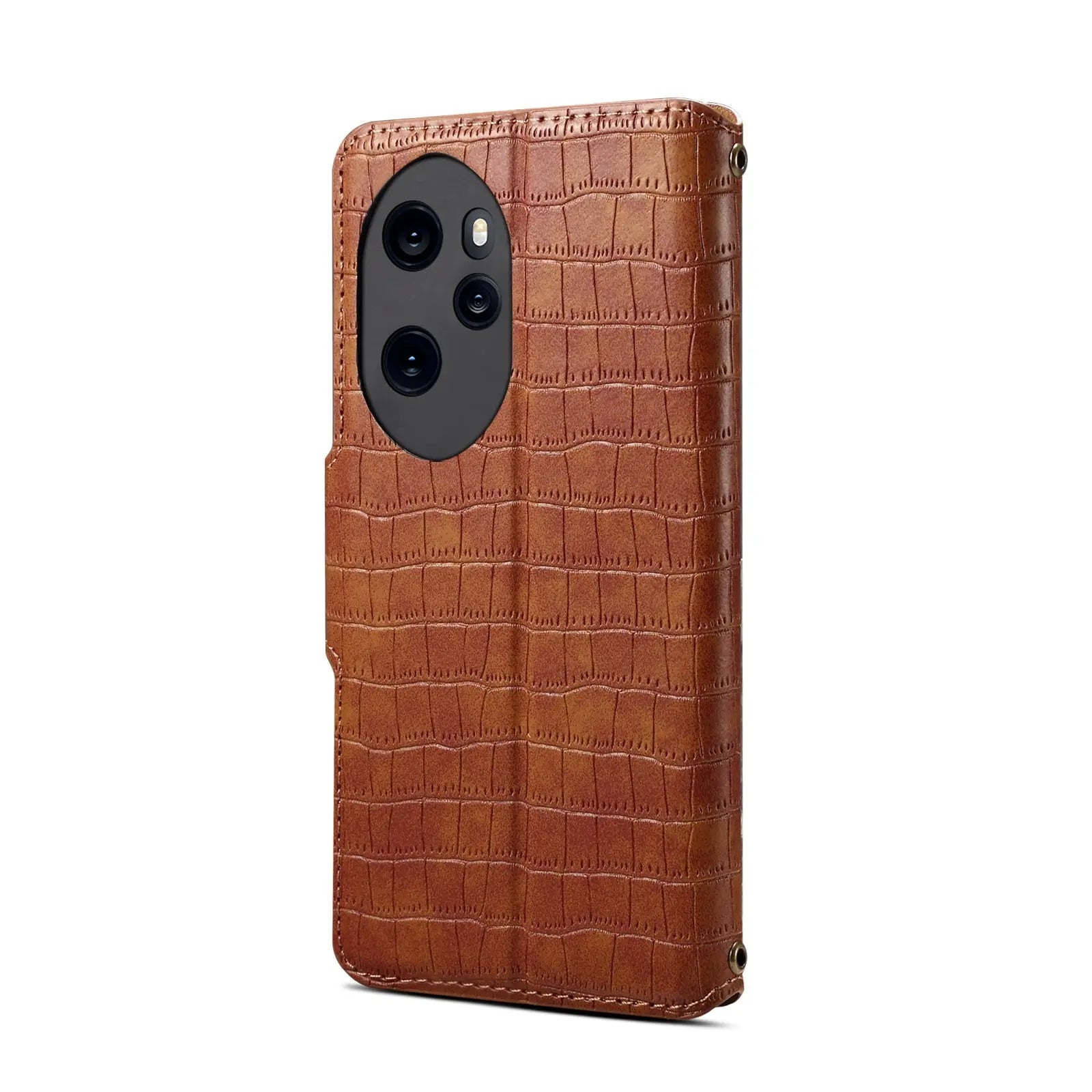 Honor 100 Pro Denior Leather Case - Crocodile Texture with Oil Edge, Wallet & Kickstand Features-buycases.co.uk