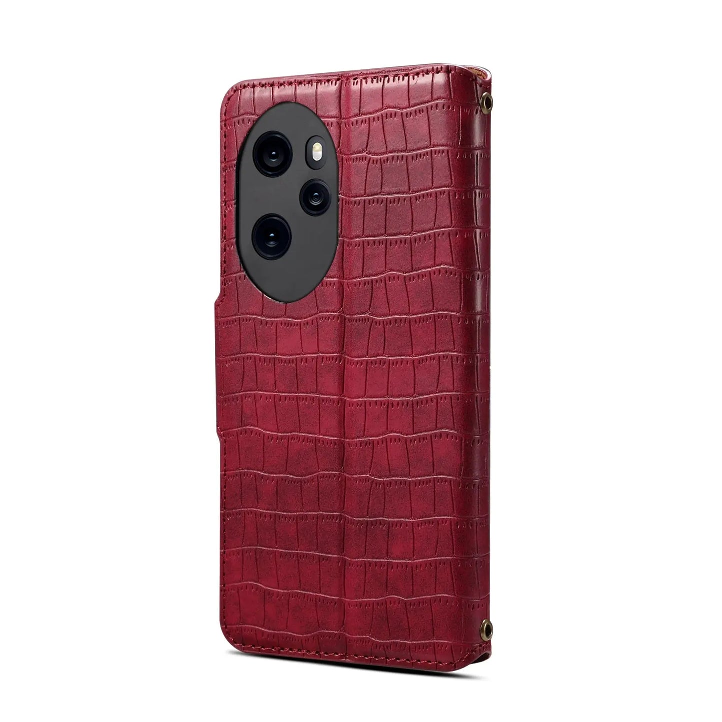 Honor 100 Pro Denior Leather Case - Crocodile Texture with Oil Edge, Wallet & Kickstand Features-buycases.co.uk