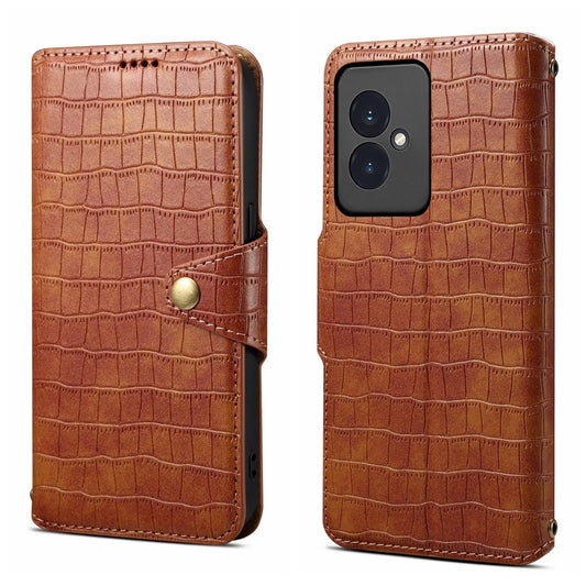 Honor 100 Denior Leather Case - Crocodile Texture with Oil Edge, Wallet & Kickstand Features-buycases.co.uk