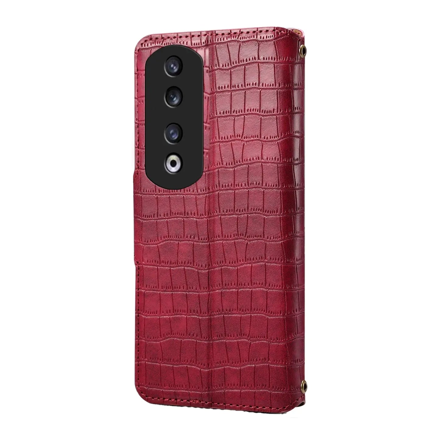 Honor 90 Pro Denior Leather Case - Crocodile Texture with Oil Edge, Wallet & Kickstand Features-buycases.co.uk