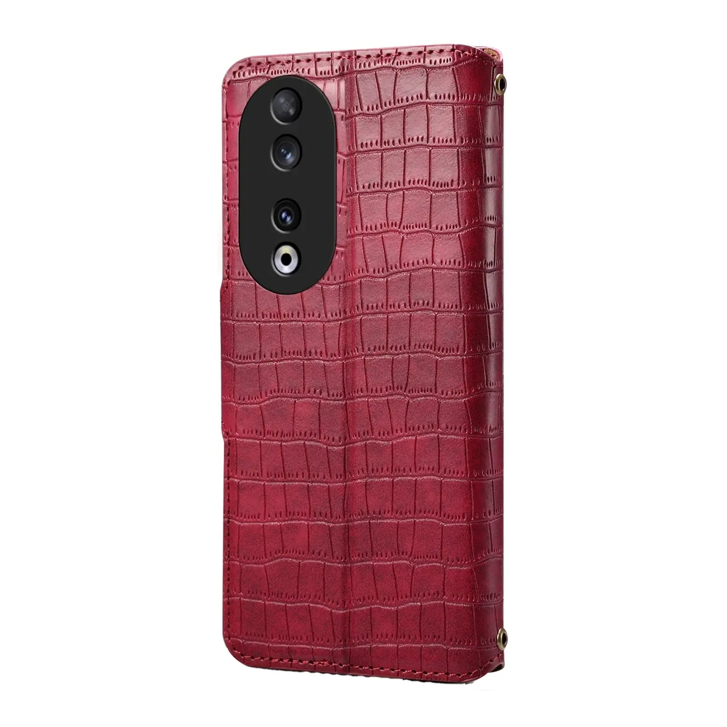 Honor 90 Denior Leather Case - Crocodile Texture with Oil Edge, Wallet & Kickstand Features-buycases.co.uk