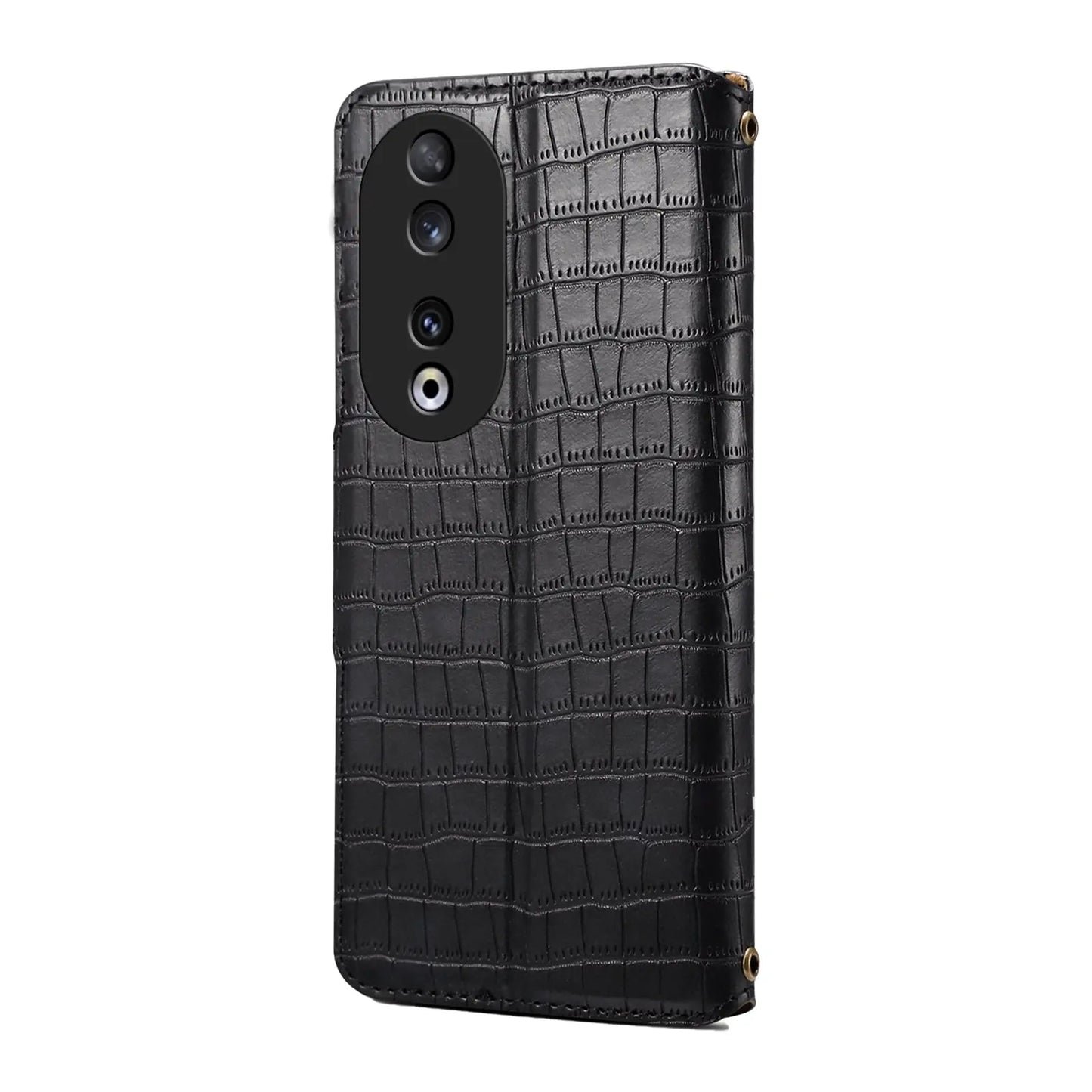 Honor 90 Denior Leather Case - Crocodile Texture with Oil Edge, Wallet & Kickstand Features-buycases.co.uk