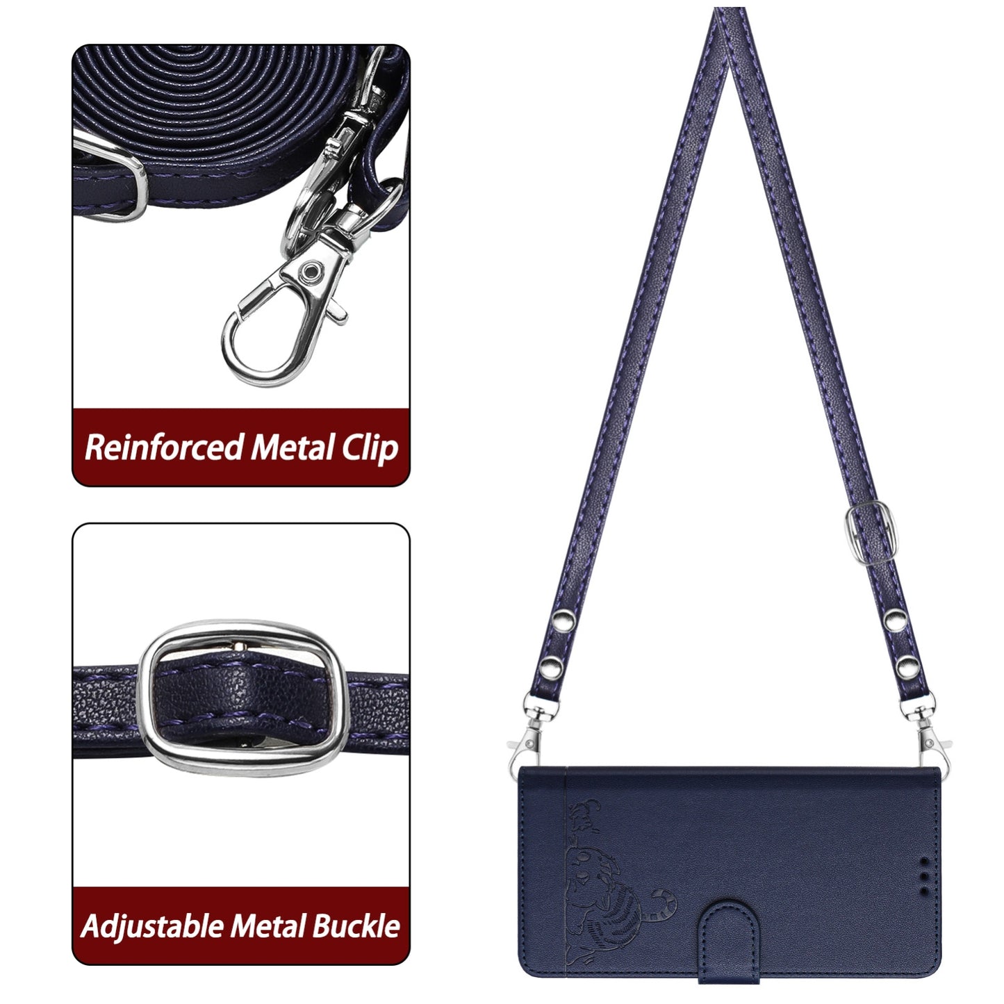 OPPO A77 5G Cat and Mouse Embossed PU Leather RFID Case with Wallet Slots, Anti-Fall Protection, Kickstand, and Lanyard-buycases.co.uk