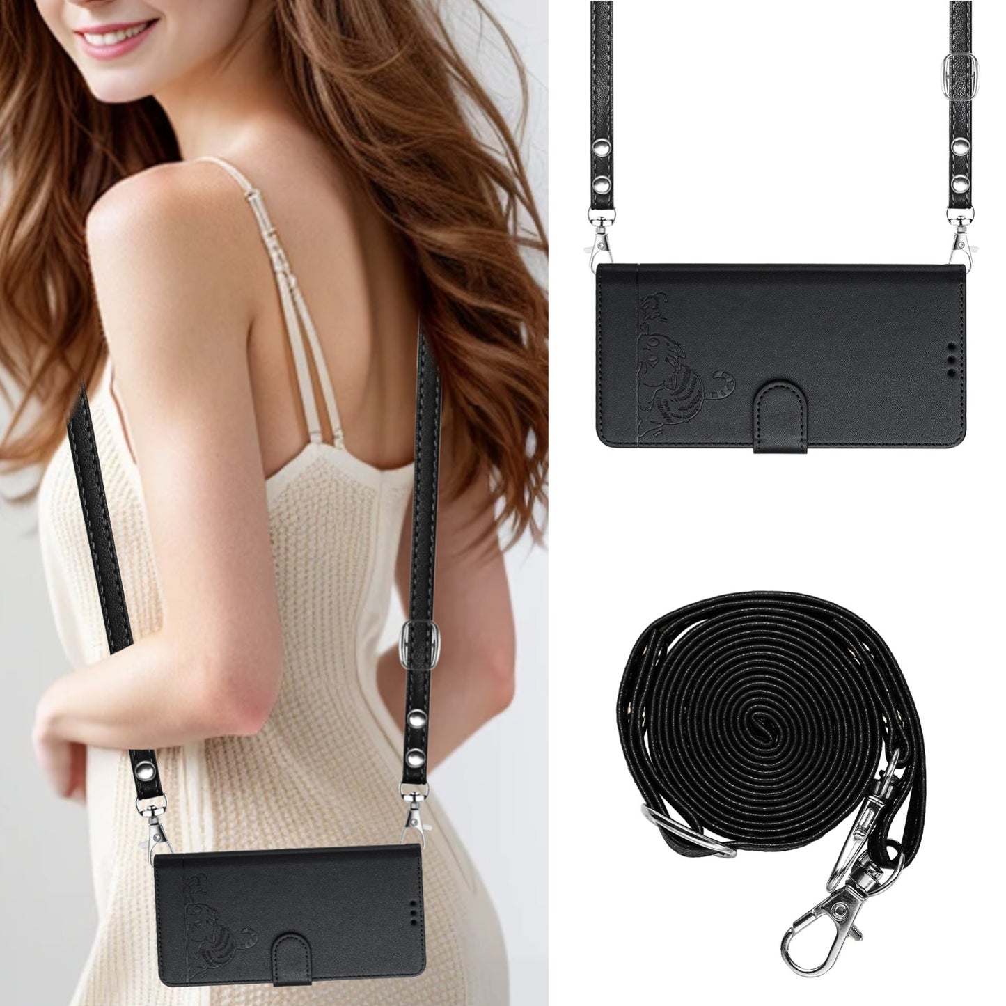 Xiaomi 14T Pro Cat and Mouse Embossed PU Leather RFID Case with Wallet Slots, Anti-Fall Protection, Kickstand, and Lanyard-buycases.co.uk
