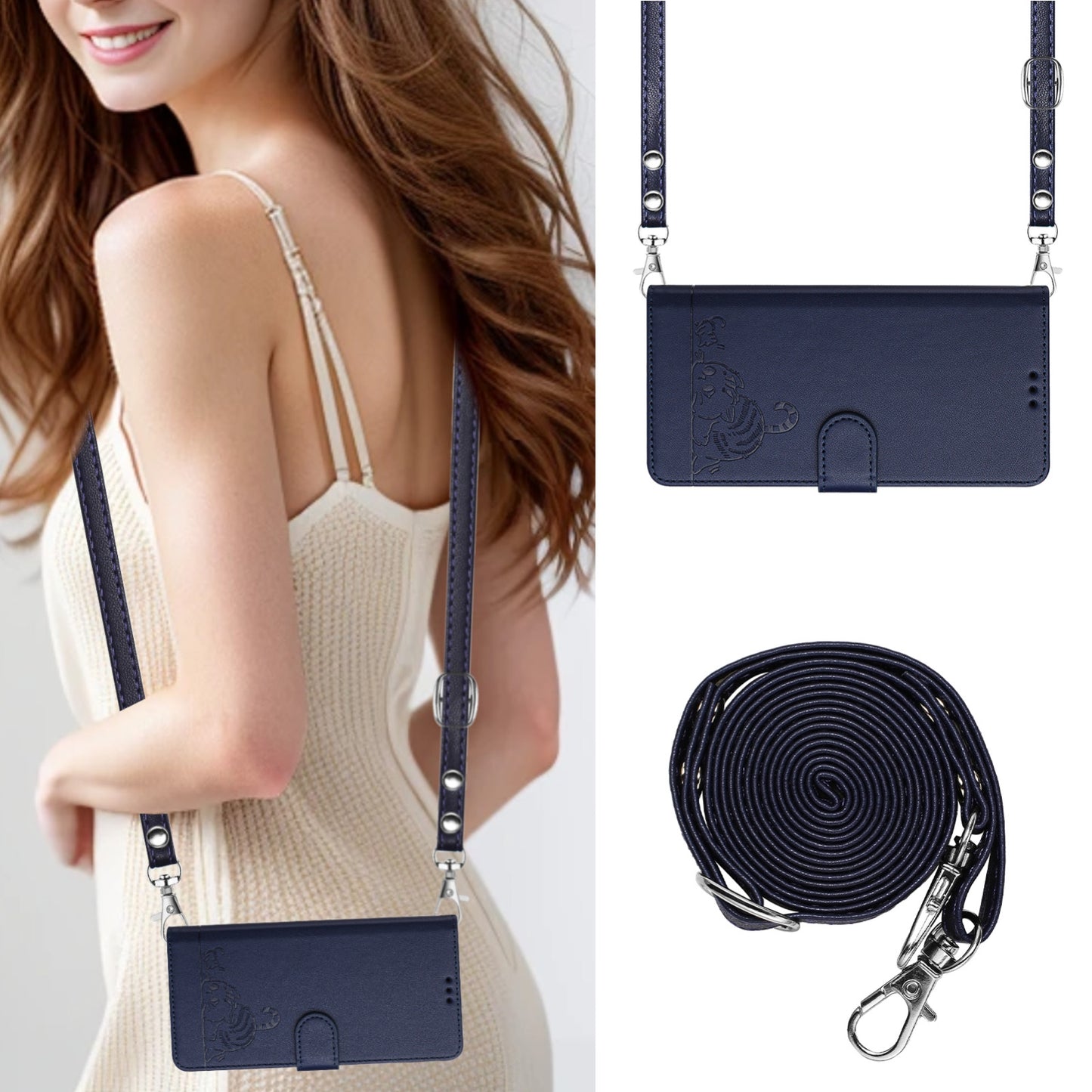 Xiaomi 14T Pro Cat and Mouse Embossed PU Leather RFID Case with Wallet Slots, Anti-Fall Protection, Kickstand, and Lanyard-buycases.co.uk