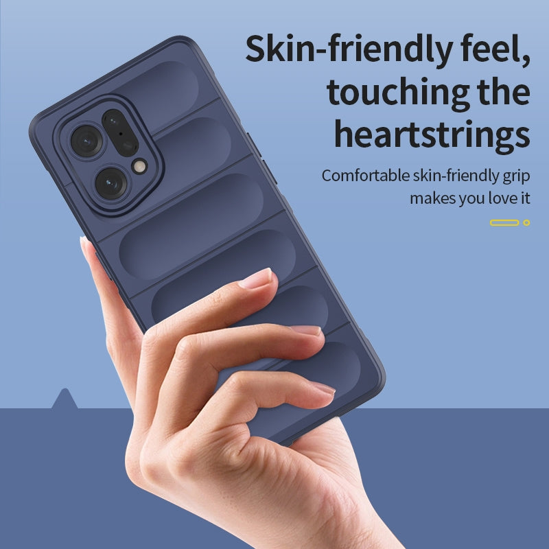 OPPO Find X5 Magic Shield Phone Case – Durable TPU + Flannel, Stylish Protection, Brightly Coloured, Wear-Resistant-buycases.co.uk