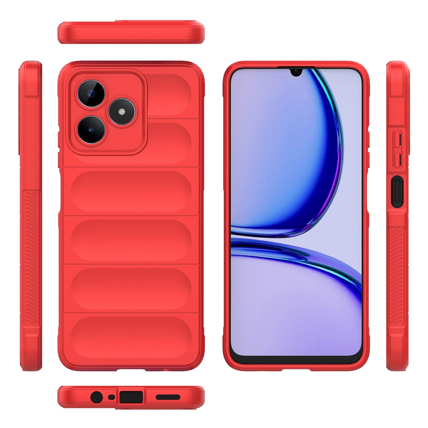 Realme C53 4G Magic Shield Phone Case – Durable TPU + Flannel, Stylish Protection, Brightly Coloured, Wear-Resistant-buycases.co.uk