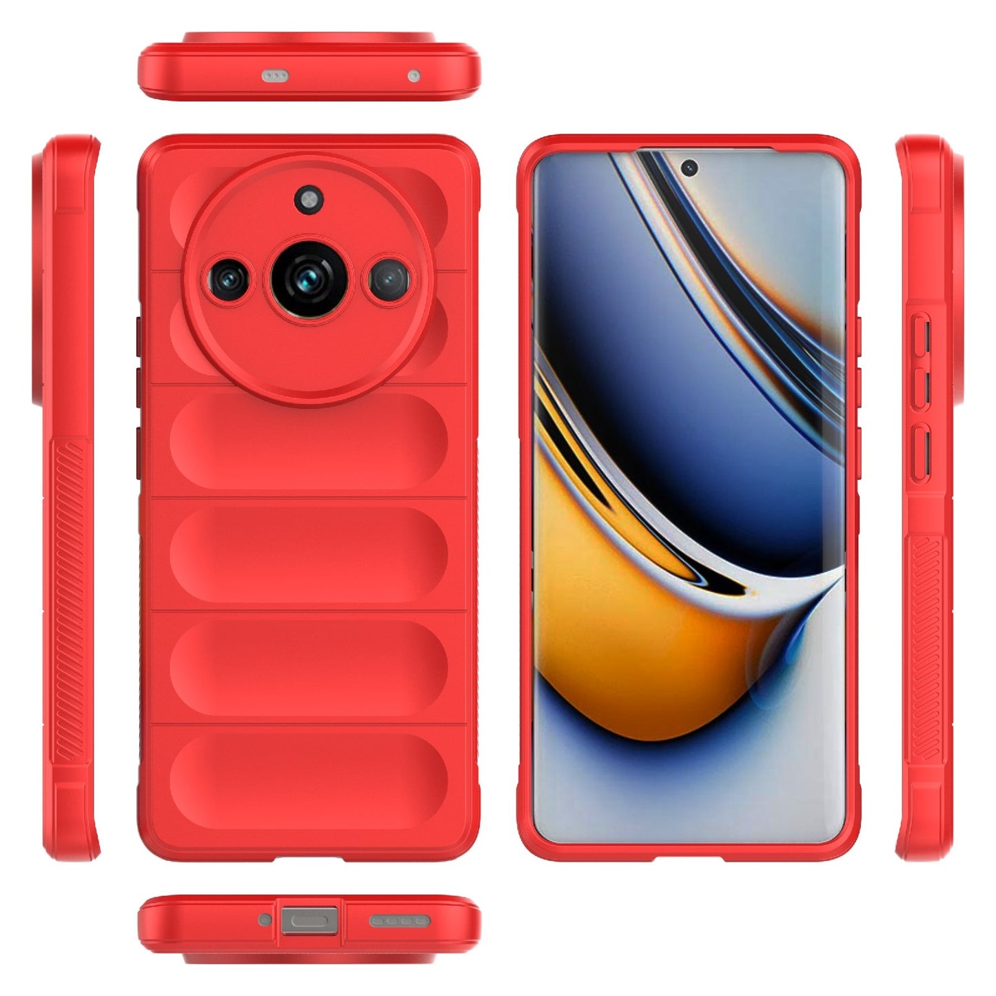 Realme 11 Pro+ 5G Magic Shield Phone Case – Durable TPU + Flannel, Stylish Protection, Brightly Coloured, Wear-Resistant-buycases.co.uk