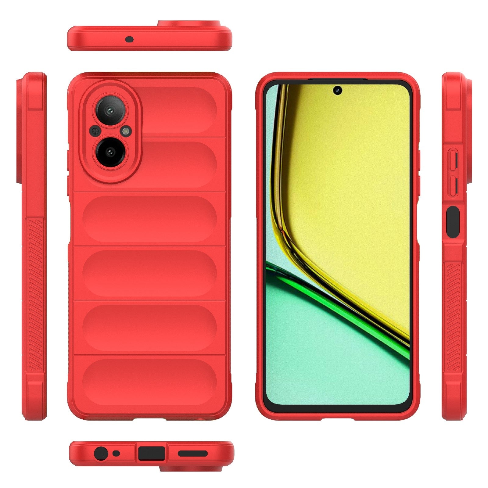 Realme C67 4G Global Magic Shield Phone Case – Durable TPU + Flannel, Stylish Protection, Brightly Coloured, Wear-Resistant-buycases.co.uk