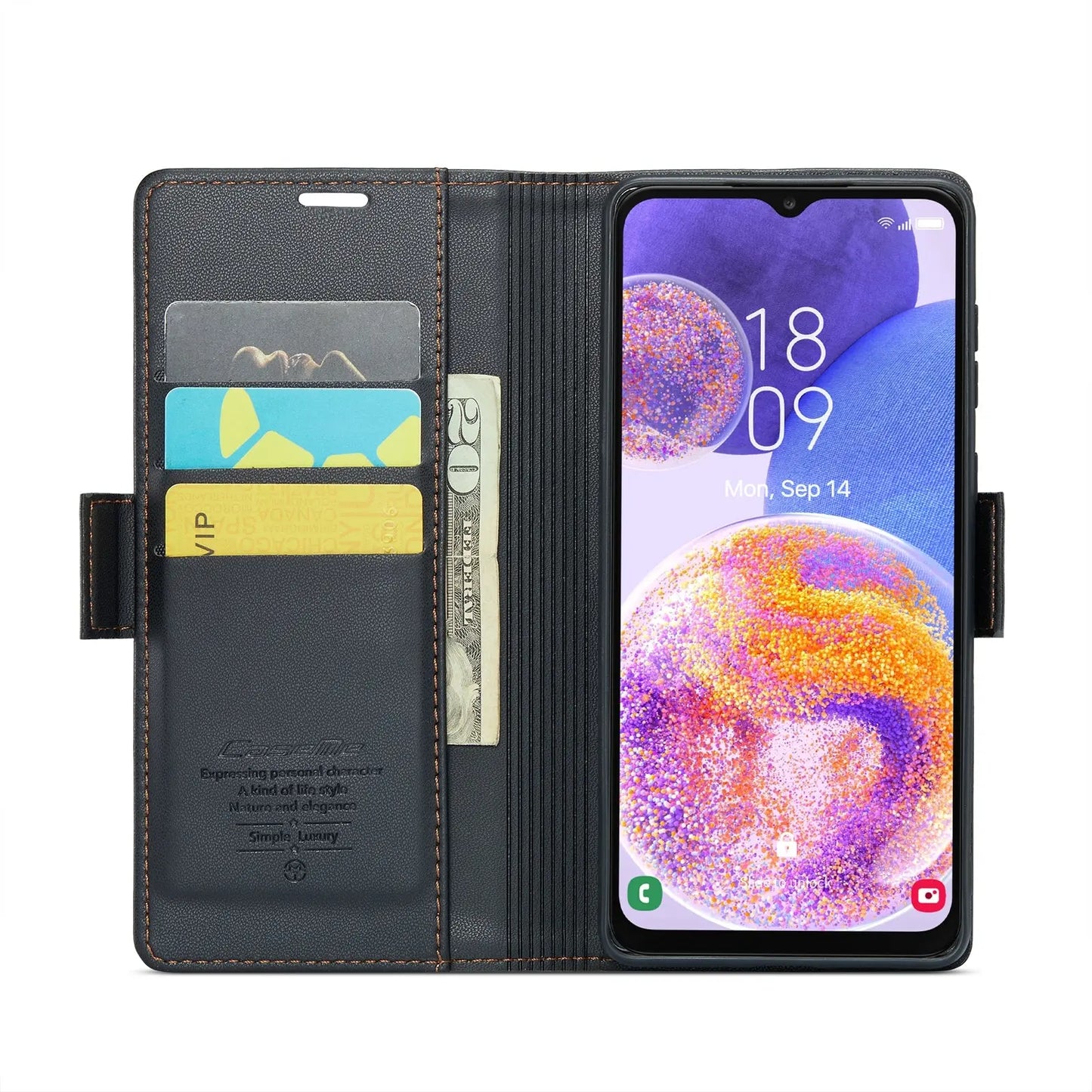 Samsung Galaxy A23 Leather Wallet Case - RFID Blocking, Stand Function, Card Slots-buycases.co.uk