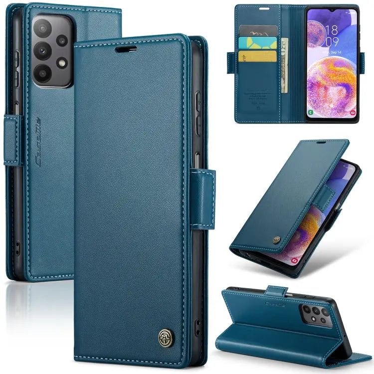 Samsung Galaxy A23 Leather Wallet Case - RFID Blocking, Stand Function, Card Slots-buycases.co.uk