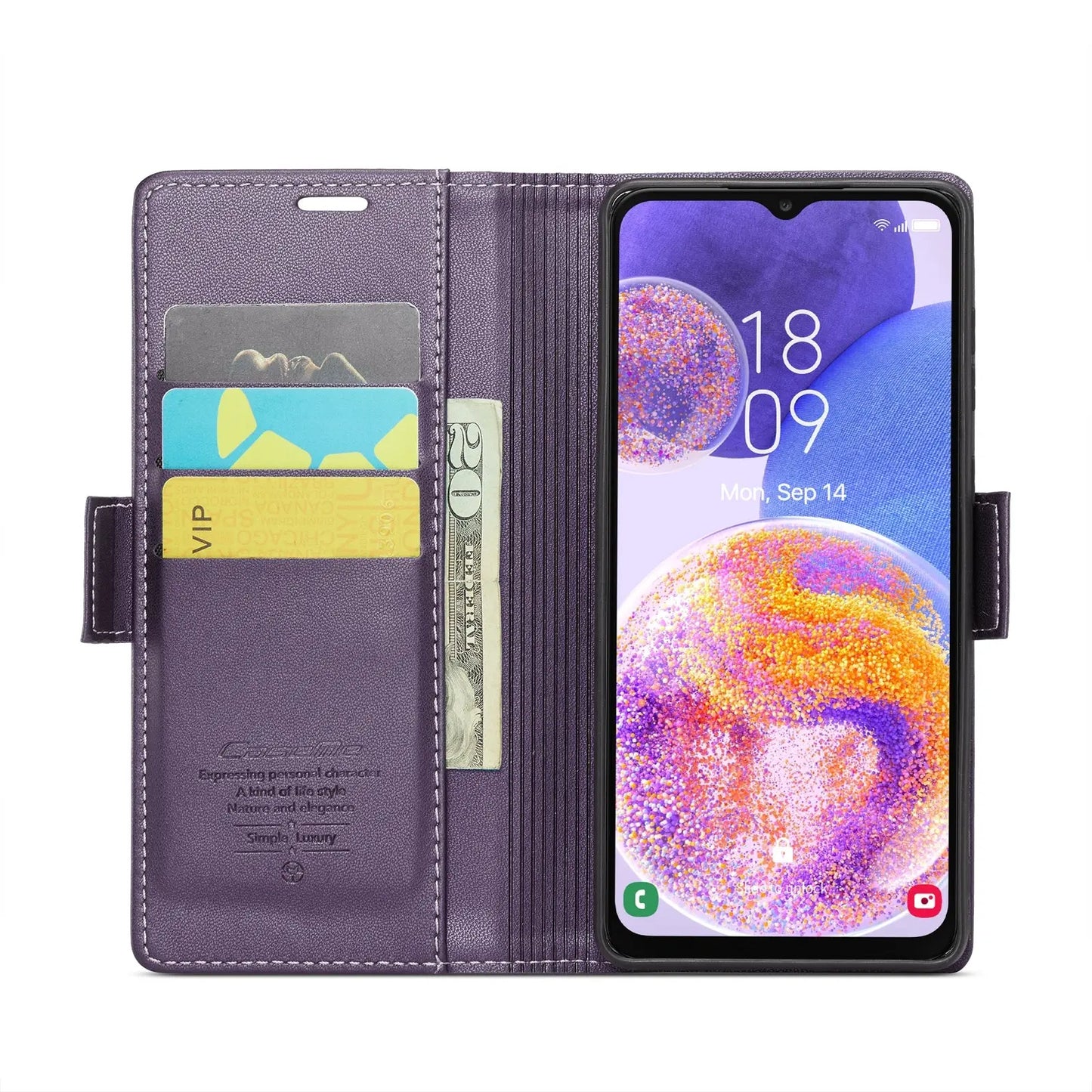 Samsung Galaxy A23 Leather Wallet Case - RFID Blocking, Stand Function, Card Slots-buycases.co.uk