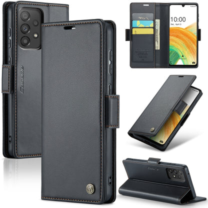 Samsung Galaxy A33 5g Leather Wallet Case - RFID Blocking, Stand Function, Card Slots-buycases.co.uk
