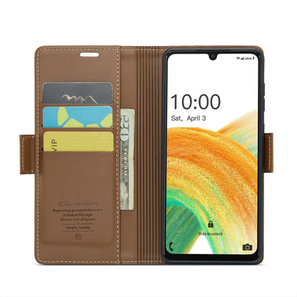 Samsung Galaxy A33 5g Leather Wallet Case - RFID Blocking, Stand Function, Card Slots-buycases.co.uk