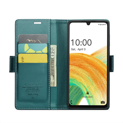 Samsung Galaxy A33 5g Leather Wallet Case - RFID Blocking, Stand Function, Card Slots-buycases.co.uk