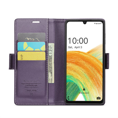Samsung Galaxy A33 5g Leather Wallet Case - RFID Blocking, Stand Function, Card Slots-buycases.co.uk