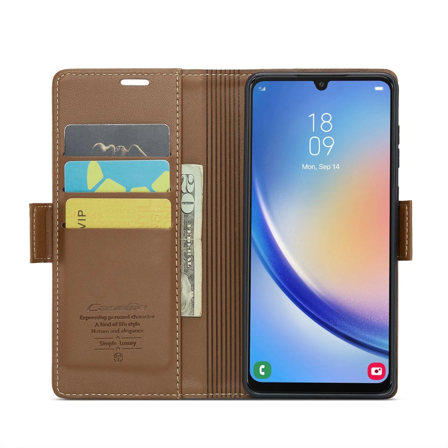 Samsung Galaxy A34 5g Leather Wallet Case - RFID Blocking, Stand Function, Card Slots-buycases.co.uk