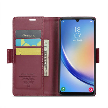 Samsung Galaxy A34 5g Leather Wallet Case - RFID Blocking, Stand Function, Card Slots-buycases.co.uk