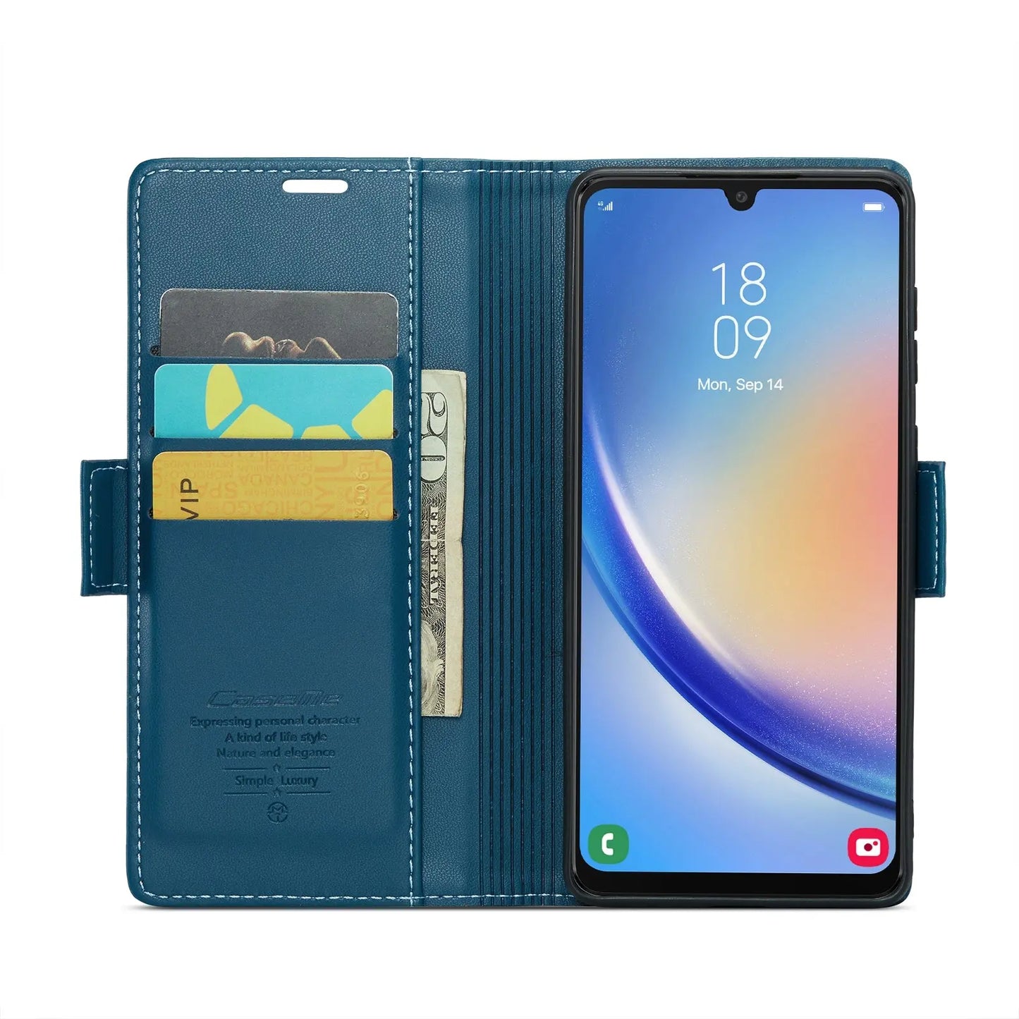 Samsung Galaxy A34 5g Leather Wallet Case - RFID Blocking, Stand Function, Card Slots-buycases.co.uk