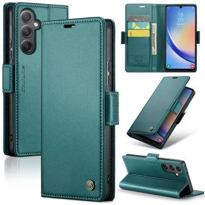 Samsung Galaxy A34 5g Leather Wallet Case - RFID Blocking, Stand Function, Card Slots-buycases.co.uk