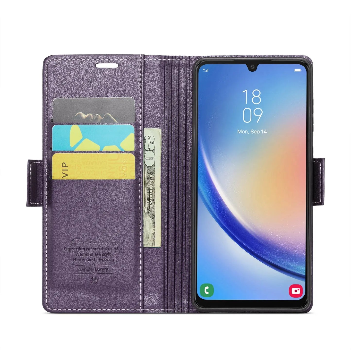 Samsung Galaxy A34 5g Leather Wallet Case - RFID Blocking, Stand Function, Card Slots-buycases.co.uk