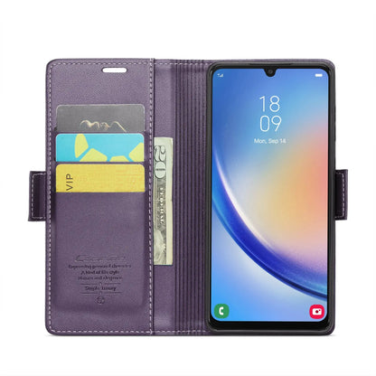 Samsung Galaxy A34 5g Leather Wallet Case - RFID Blocking, Stand Function, Card Slots-buycases.co.uk