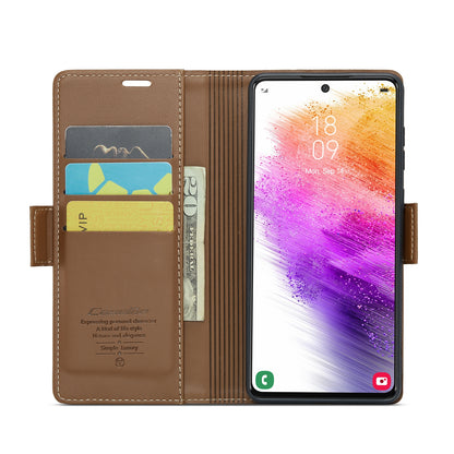 Samsung Galaxy A73 5g Leather Wallet Case - RFID Blocking, Stand Function, Card Slots-buycases.co.uk