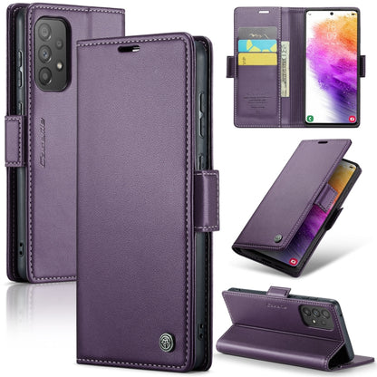 Samsung Galaxy A73 5g Leather Wallet Case - RFID Blocking, Stand Function, Card Slots-buycases.co.uk