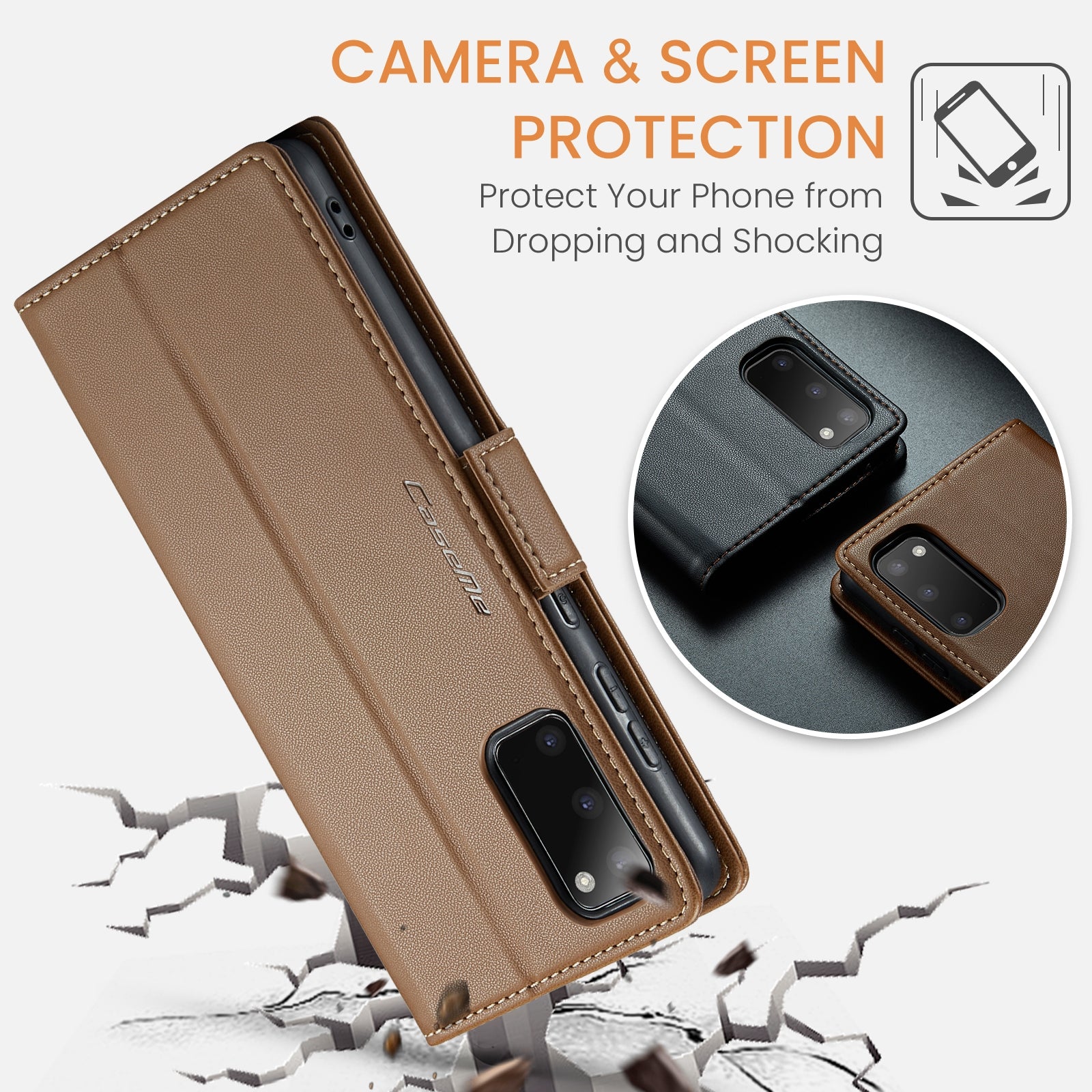 Samsung Galaxy S20 Leather Wallet Case - RFID Blocking, Stand Function, Card Slots-buycases.co.uk