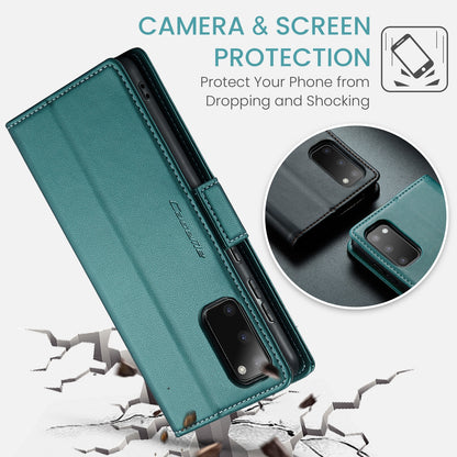 Samsung Galaxy S20 Leather Wallet Case - RFID Blocking, Stand Function, Card Slots-buycases.co.uk