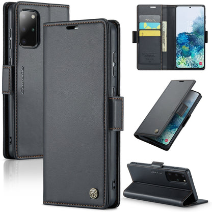 Samsung Galaxy S20+ Leather Wallet Case - RFID Blocking, Stand Function, Card Slots-buycases.co.uk