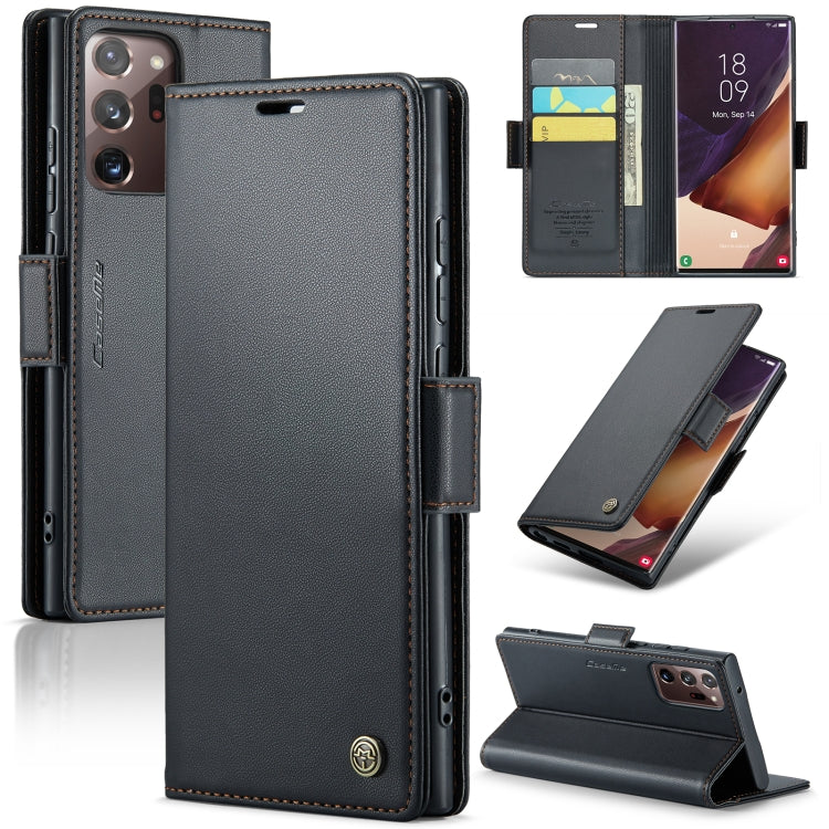 Samsung Galaxy Note20 Ultra Leather Wallet Case - RFID Blocking, Stand Function, Card Slots-buycases.co.uk