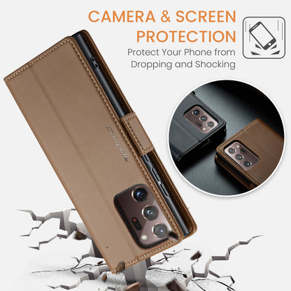 Samsung Galaxy Note20 Ultra Leather Wallet Case - RFID Blocking, Stand Function, Card Slots-buycases.co.uk