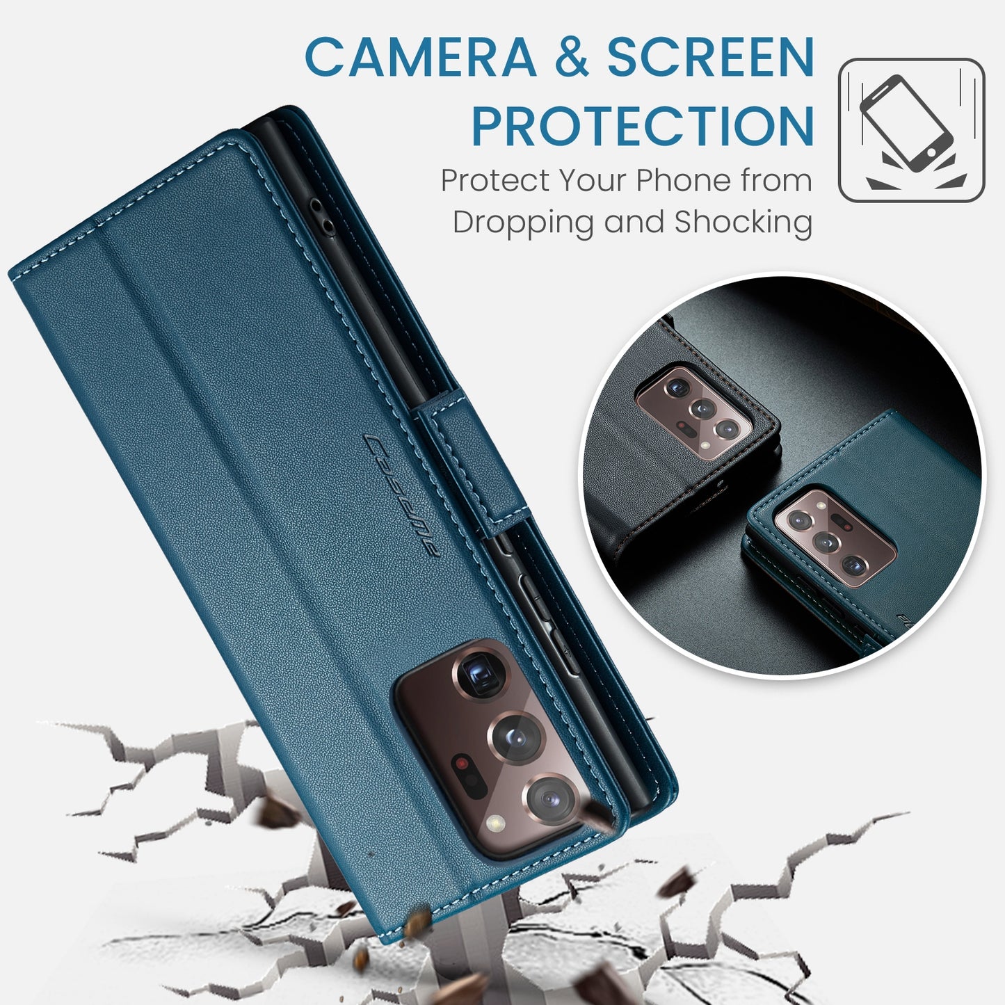 Samsung Galaxy Note20 Ultra Leather Wallet Case - RFID Blocking, Stand Function, Card Slots-buycases.co.uk