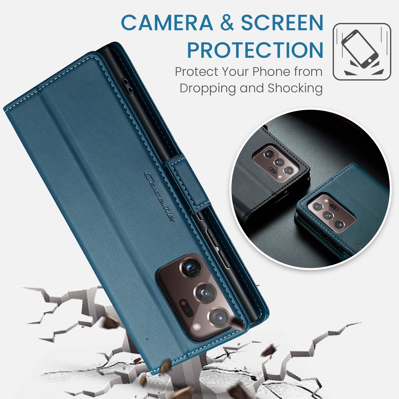 Samsung Galaxy Note20 Ultra Leather Wallet Case - RFID Blocking, Stand Function, Card Slots-buycases.co.uk